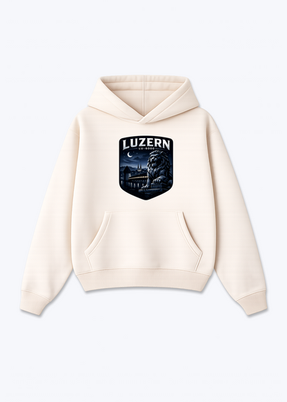 Luzern Night Lion Tee - Beige Front (Designed)