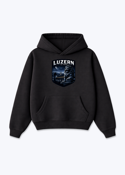 Luzern Night Lion Tee - Black Front (Designed)