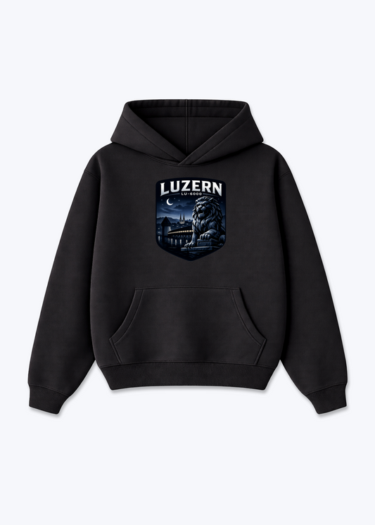 Luzern Night Lion Tee - Black Front (Designed)