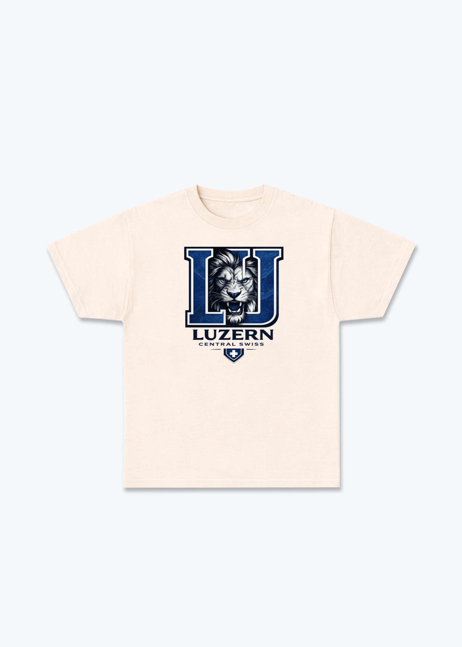 Luzern Central Swiss Tee - Beige Front (Designed)