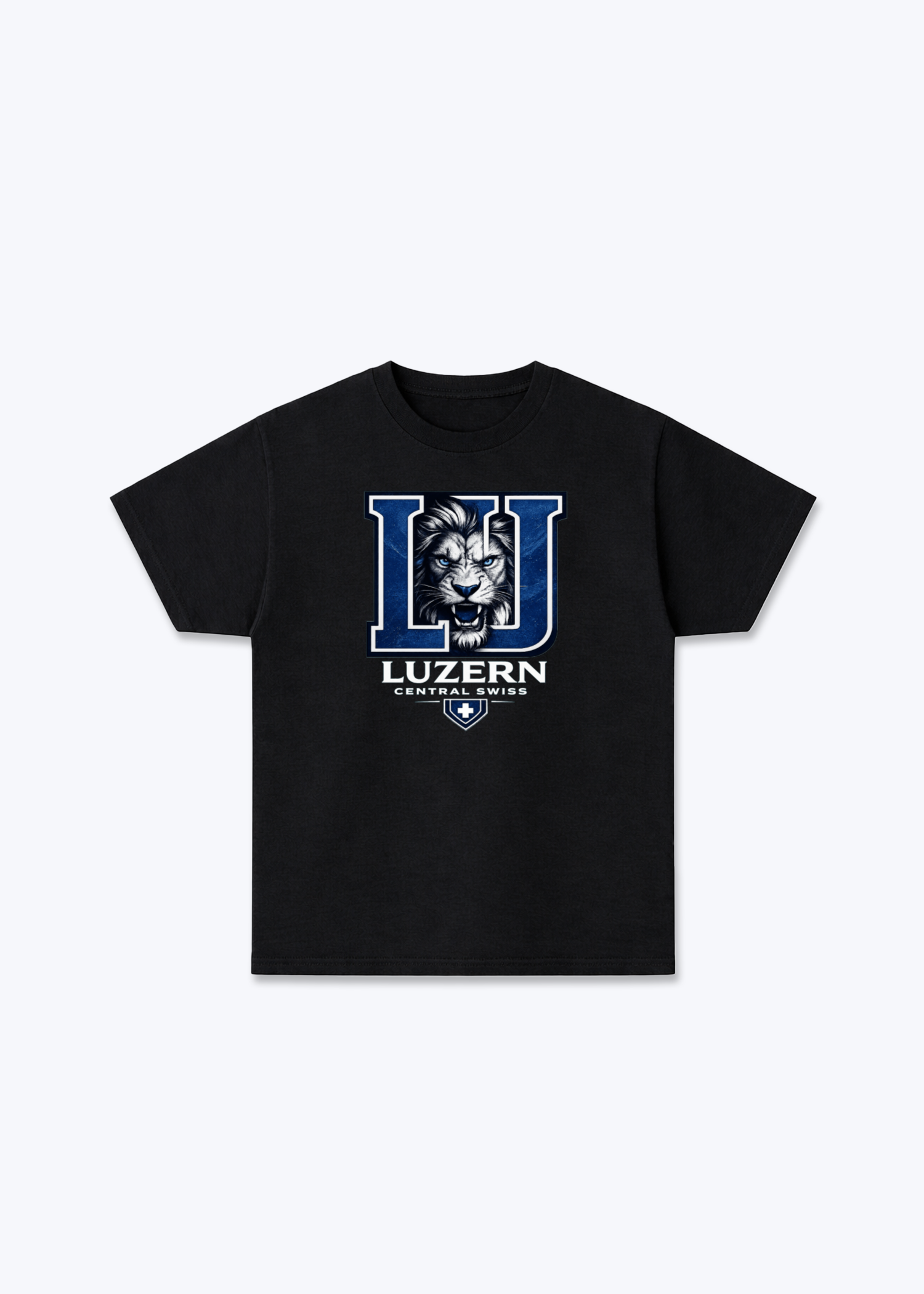 Luzern Central Swiss Tee - Black Front (Designed)
