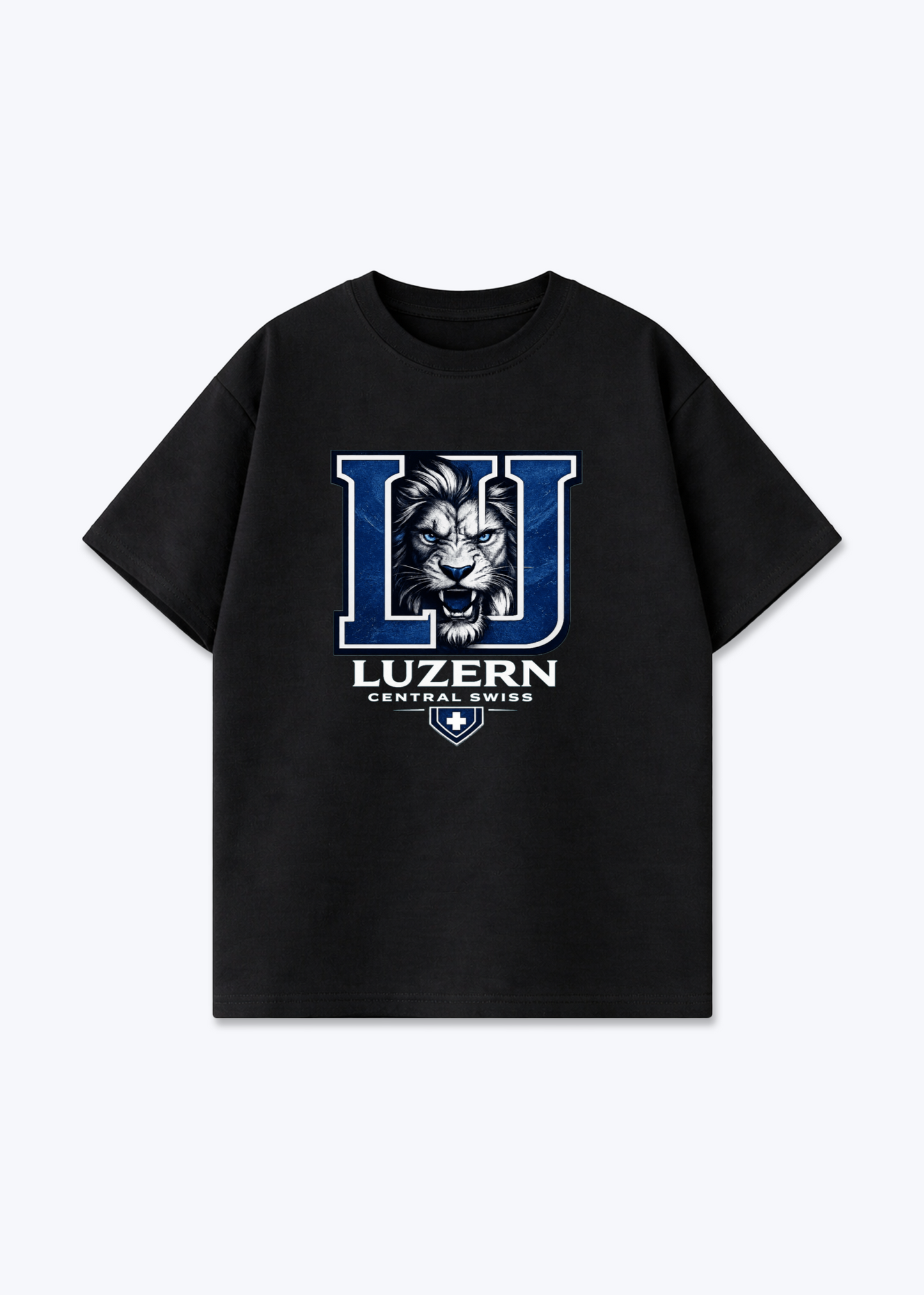 Luzern Central Swiss Tee - Black Front (Designed)