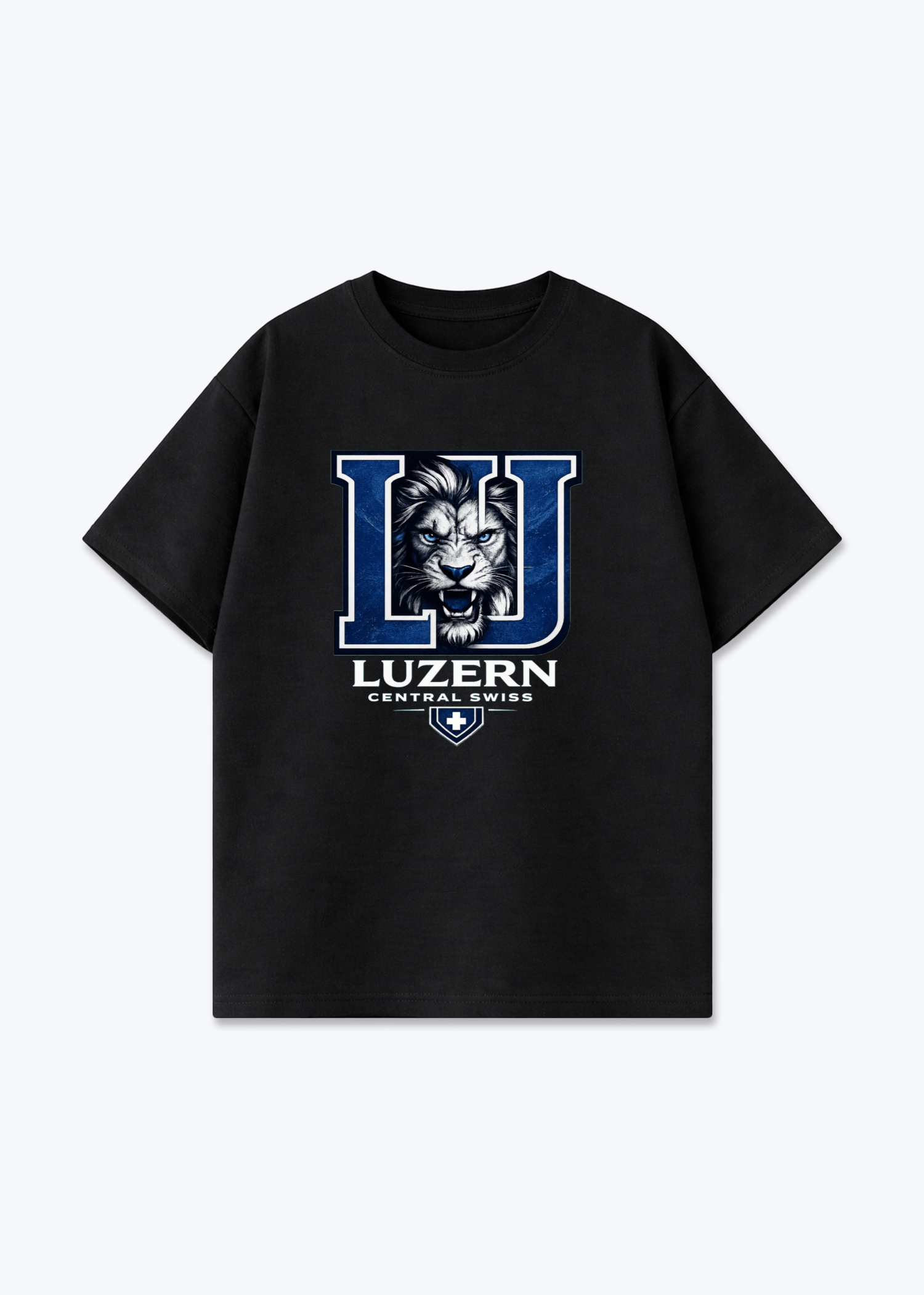 Luzern Central Swiss Tee - Black Front (Designed)