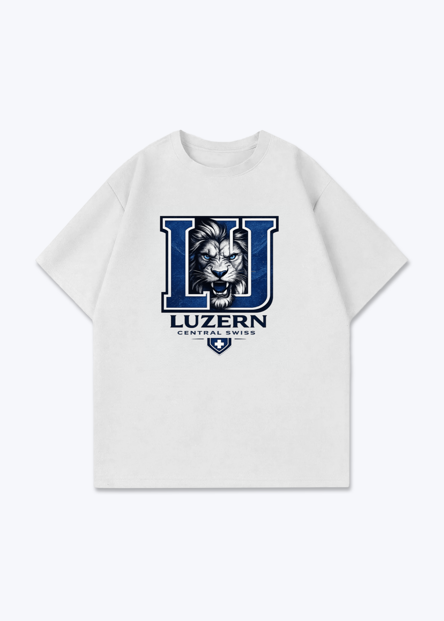 Luzern Central Swiss Tee - White Front (Designed)