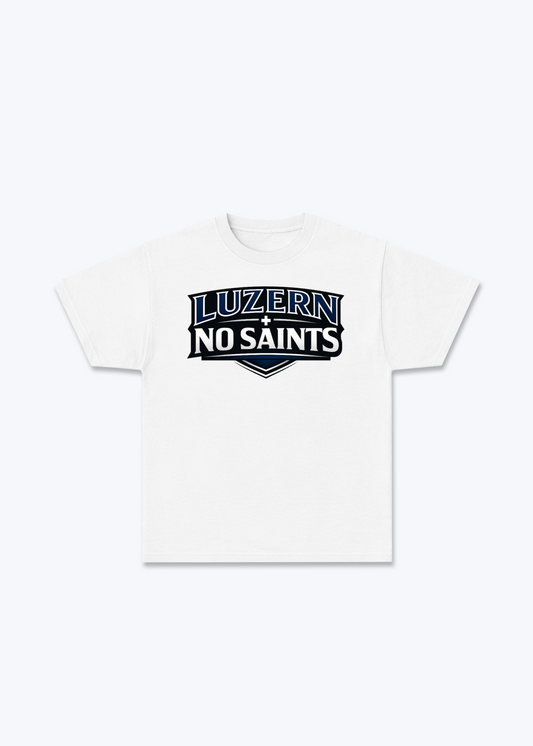 Luzern No Saints Tee - White Front (Designed)