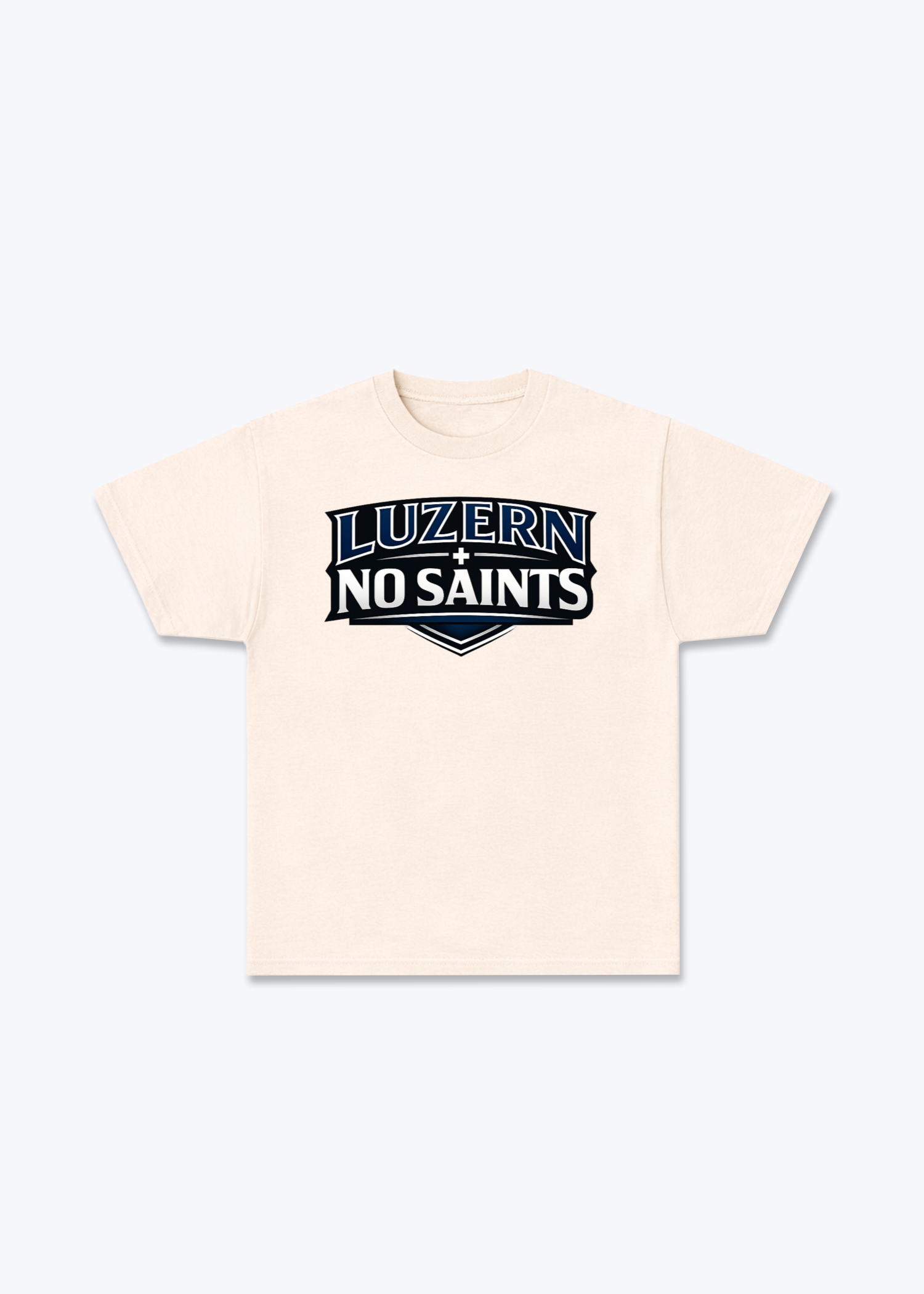 Luzern No Saints Tee - Beige Front (Designed)