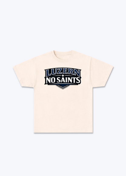 Luzern No Saints Tee - Beige Front (Designed)