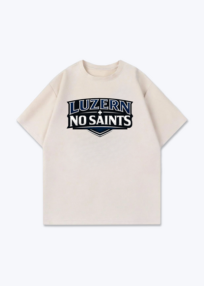 Luzern No Saints Tee - Beige Front (Designed)