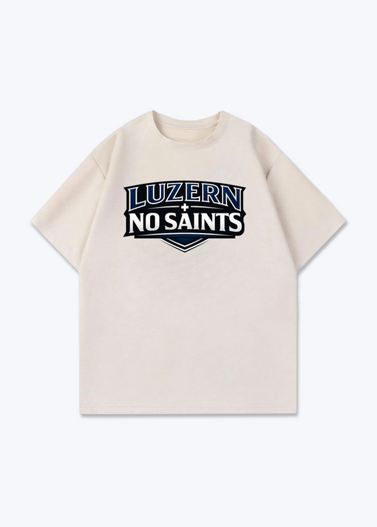 Luzern No Saints Tee - Beige Front (Designed)