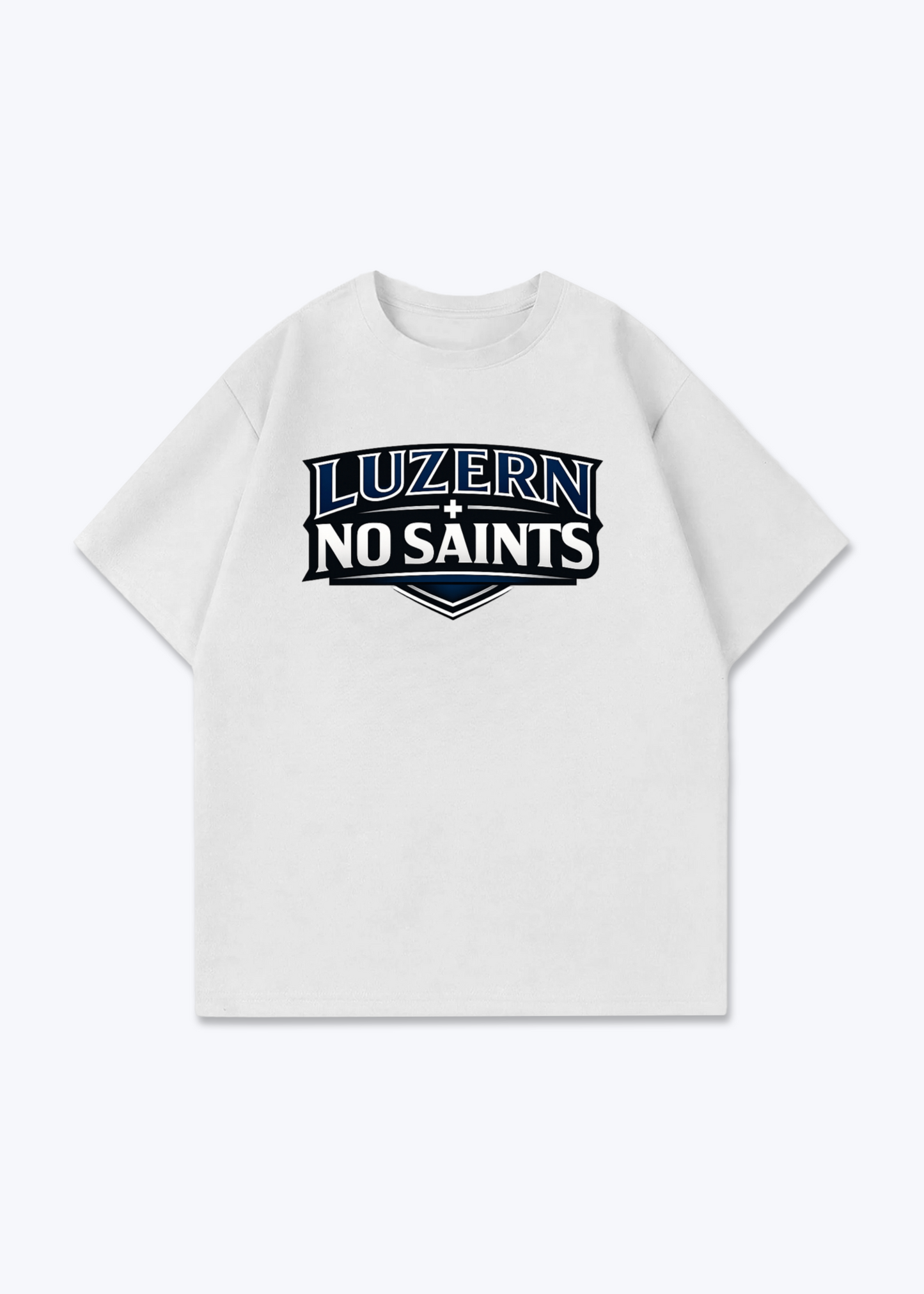 Luzern No Saints Tee - White Front (Designed)