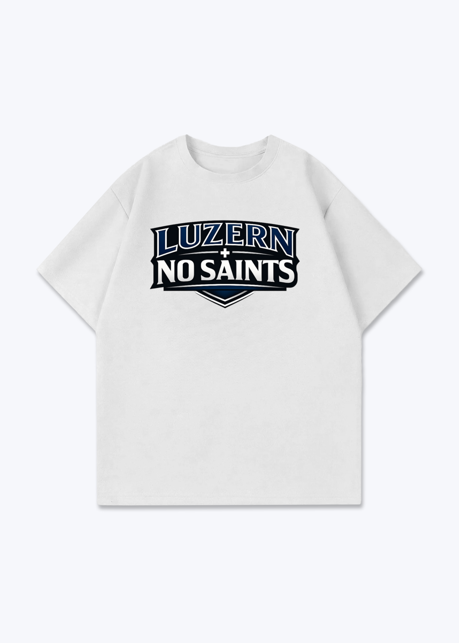 Luzern No Saints Tee - White Front (Designed)