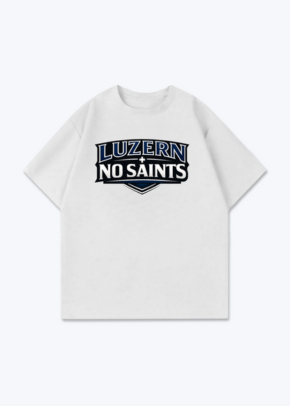 Luzern No Saints Tee - White Front (Designed)