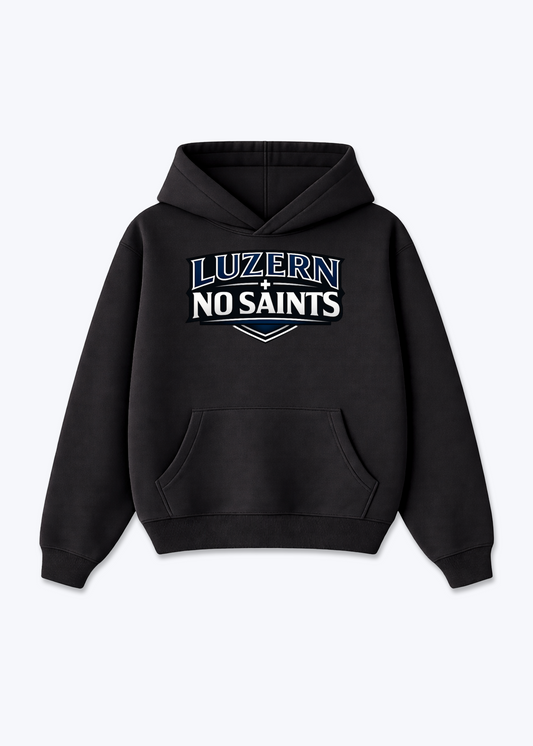 Luzern No Saints Tee - Black Front (Designed)