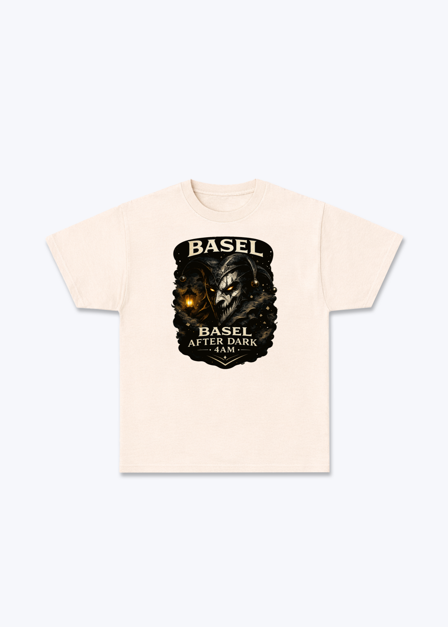 Basel After Dark Tee - Beige Front (Designed)