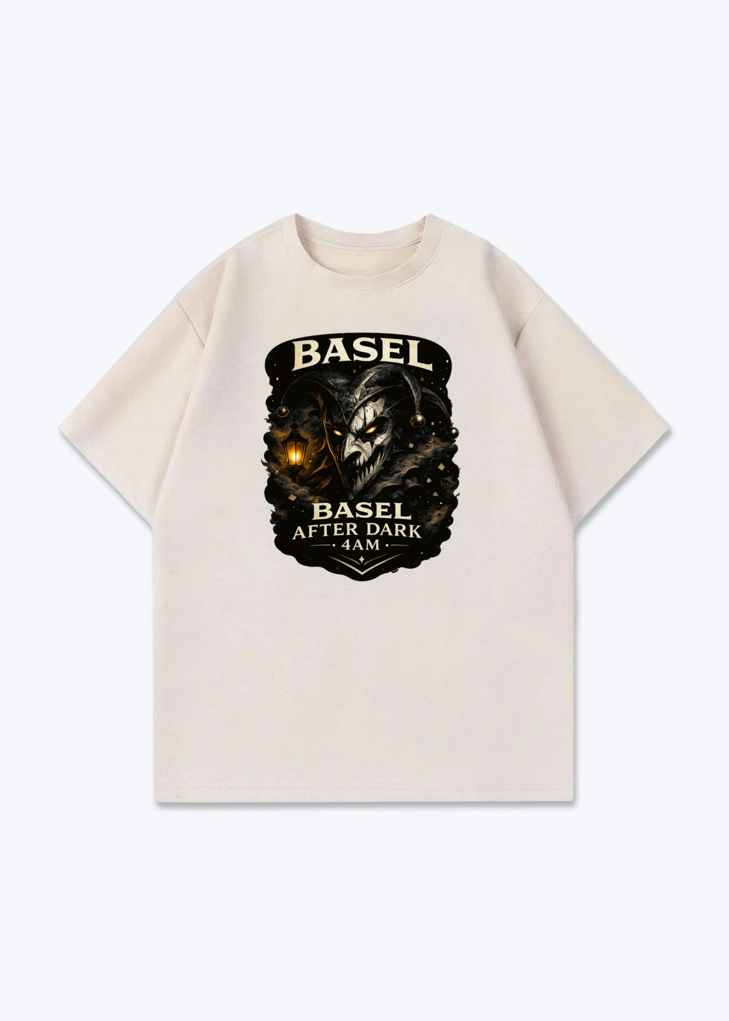 Basel After Dark Tee - Beige Front (Designed)