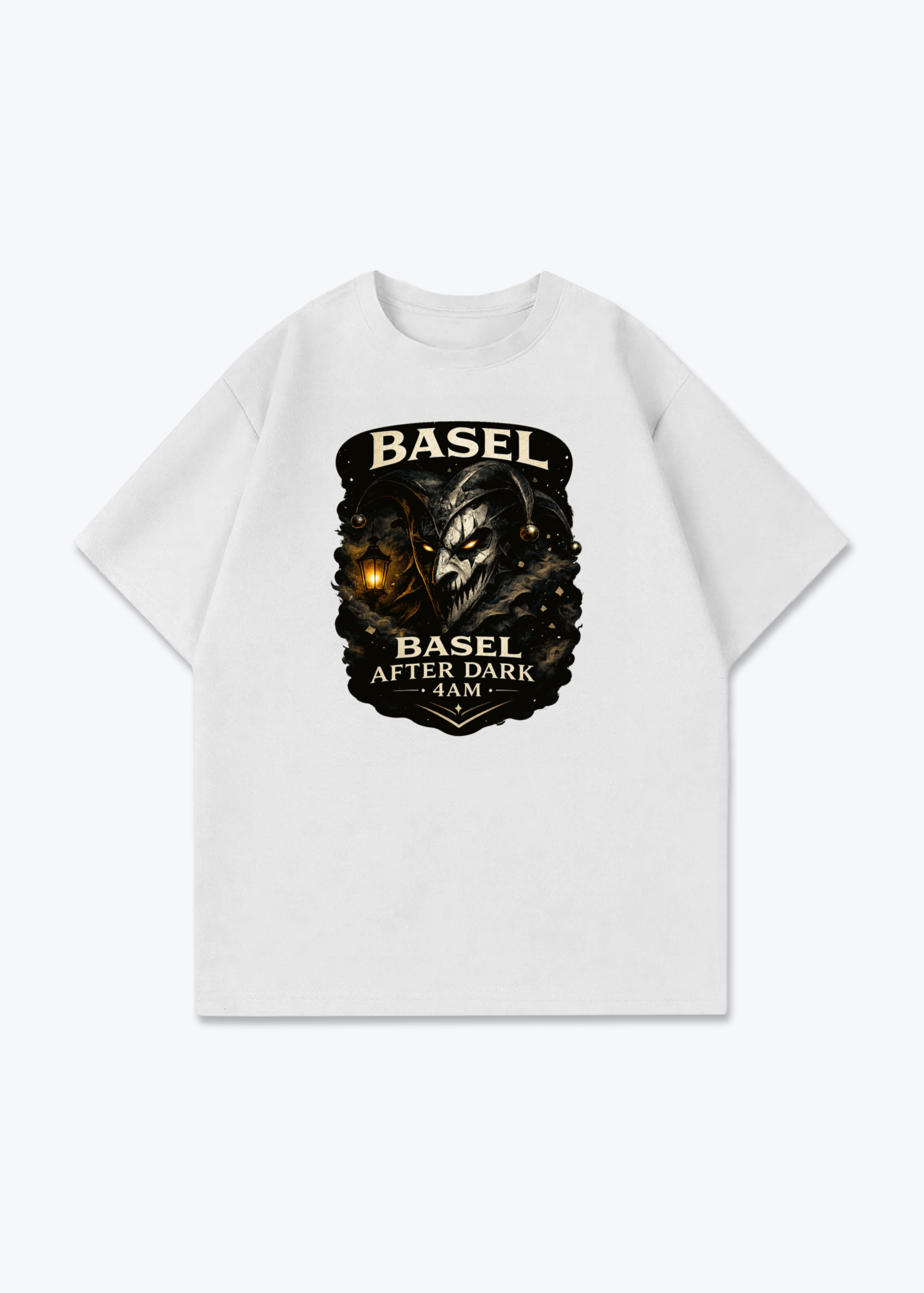 Basel After Dark Tee - White Front (Designed)