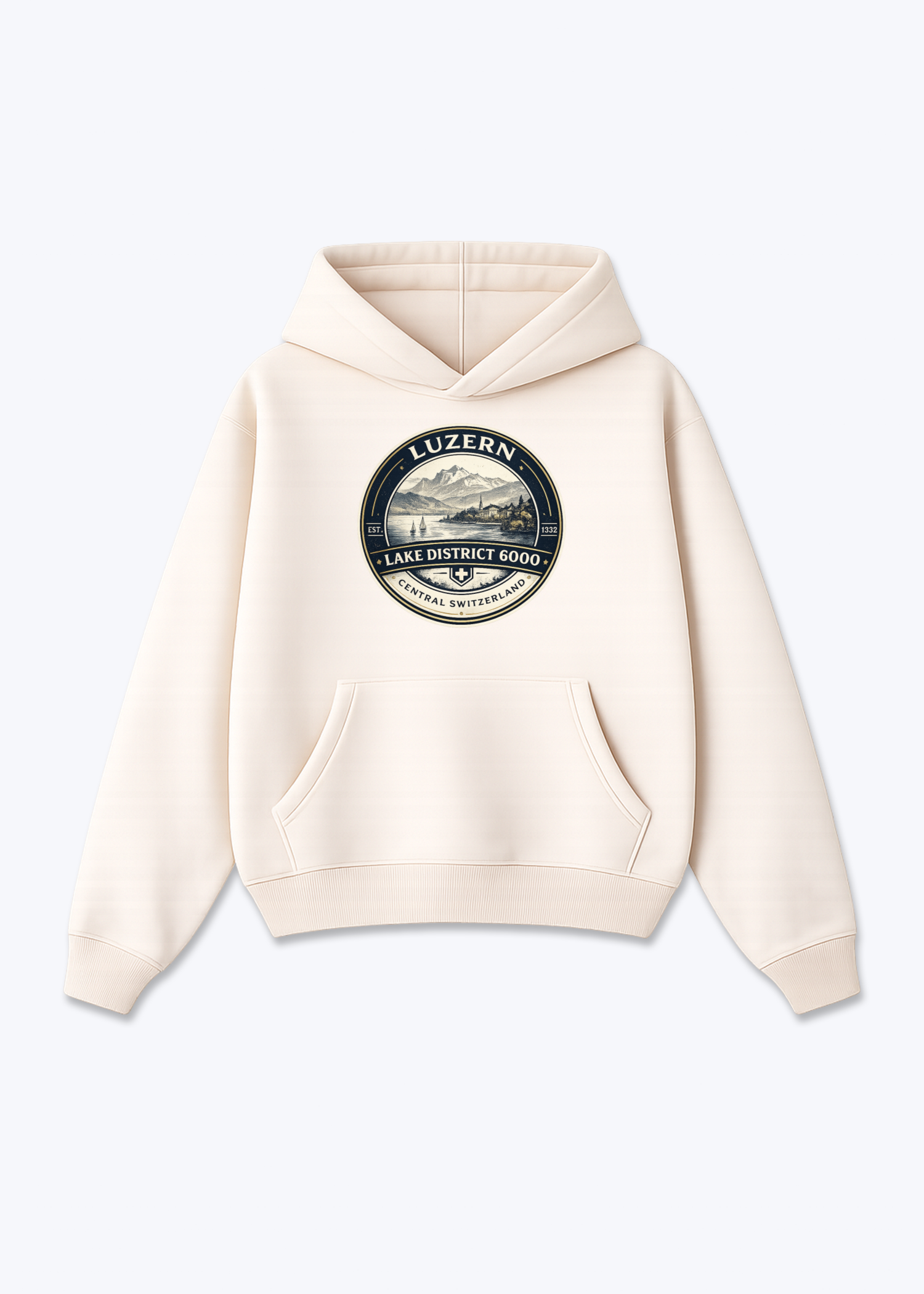 Luzern Lake District Tee - Beige Front (Designed)