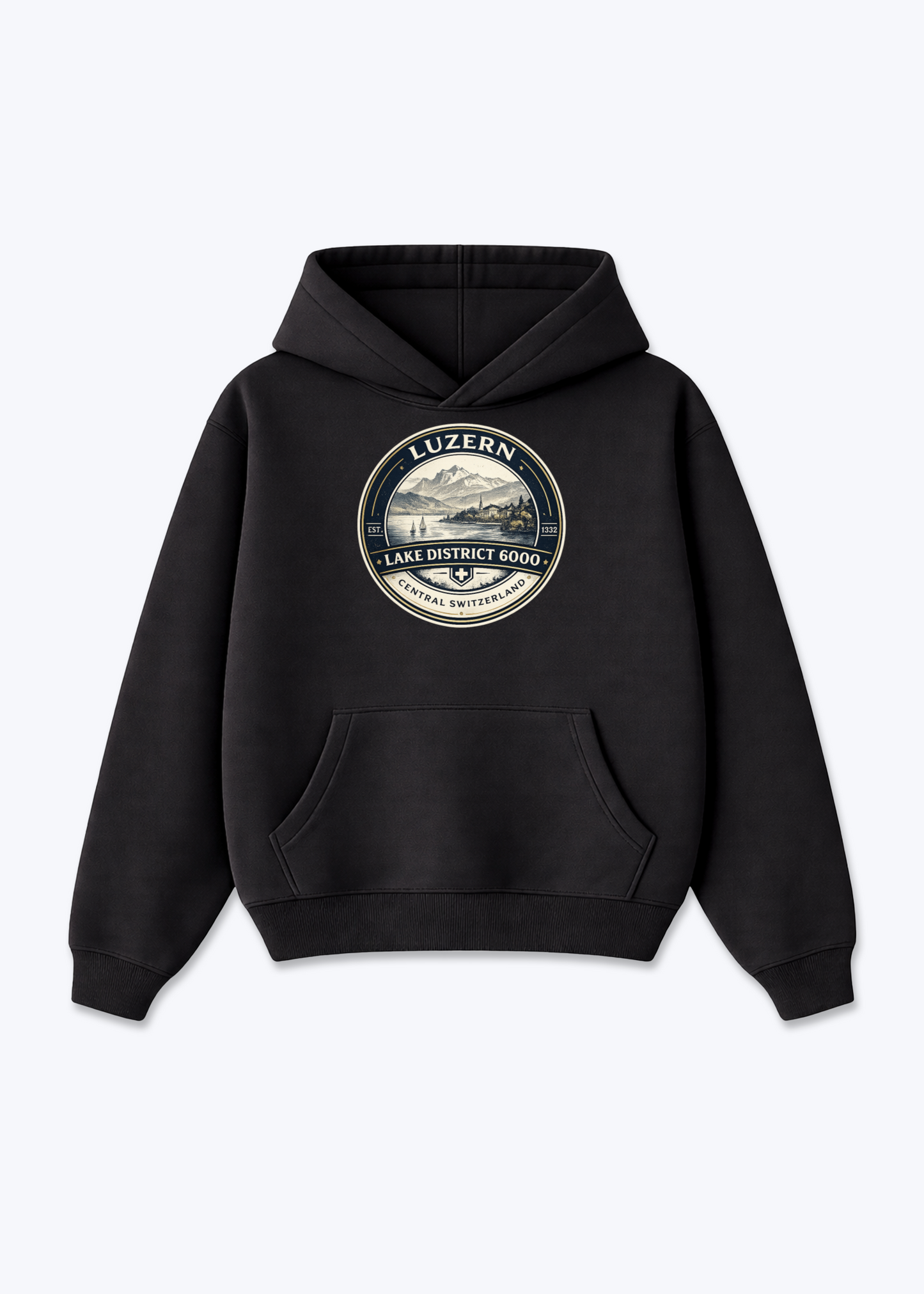 Luzern Lake District Tee - Black Front (Designed)