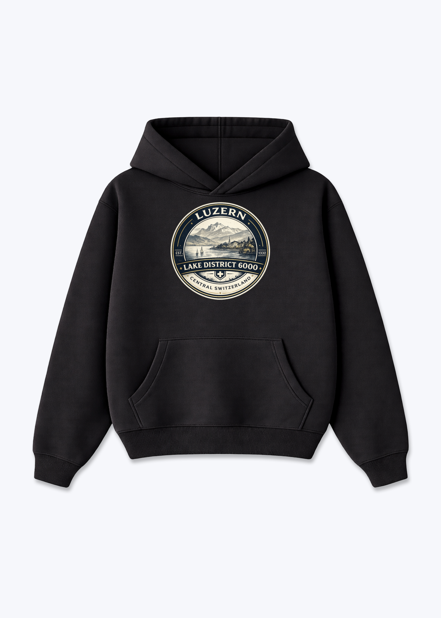Luzern Lake District Tee - Black Front (Designed)