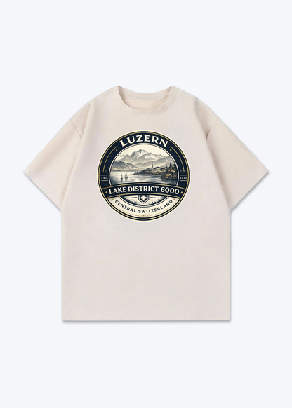 Luzern Lake District Tee - Beige Front (Designed)