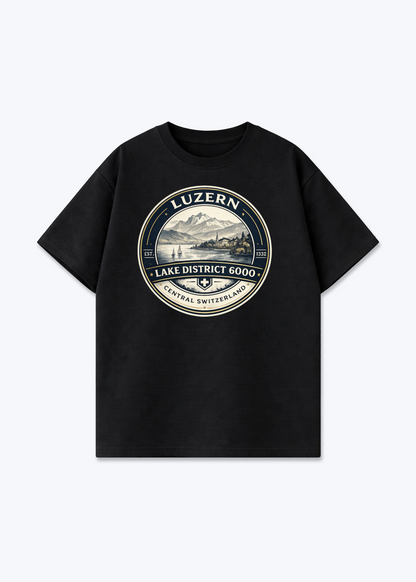 Luzern Lake District Tee - Black Front (Designed)