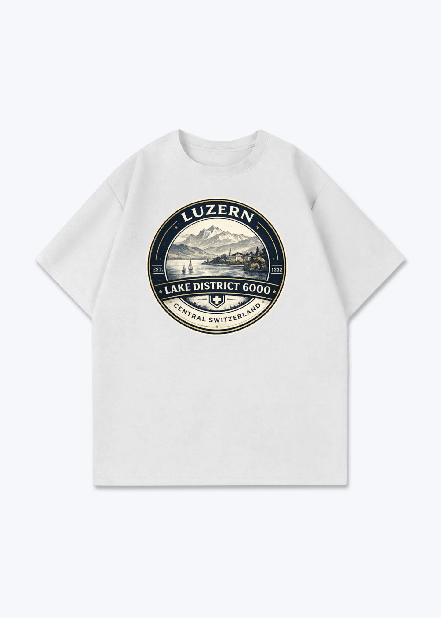 Luzern Lake District Tee - White Front (Designed)