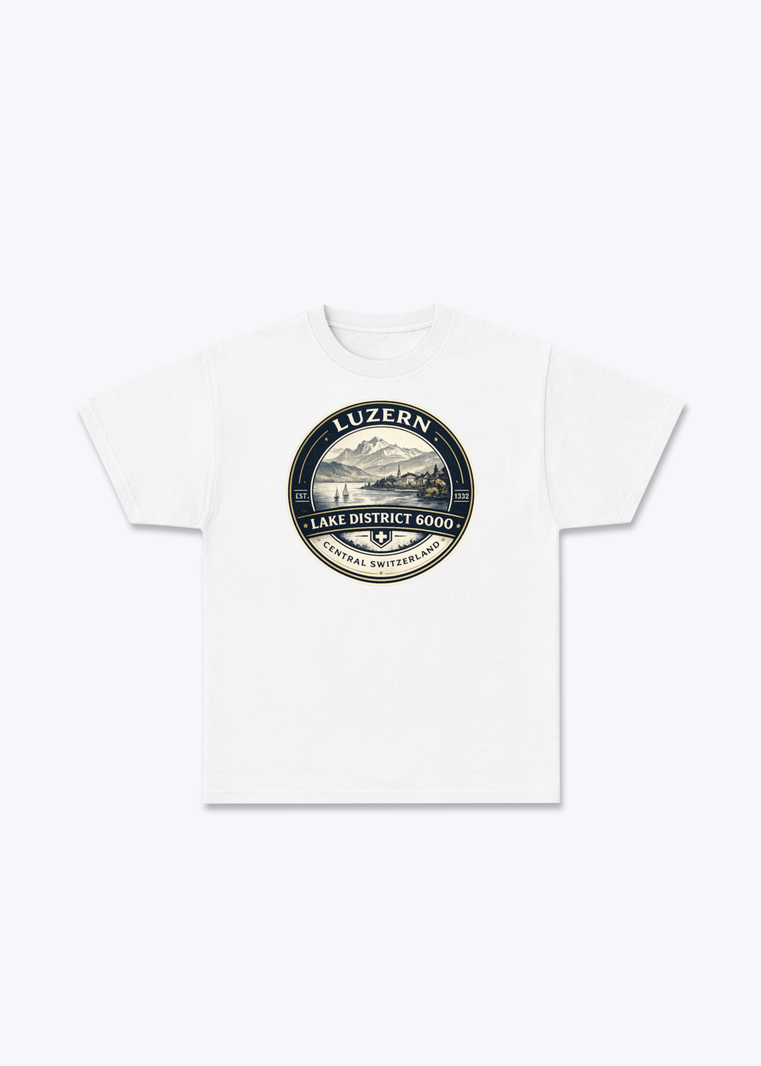 Luzern Lake District Tee - White Front (Designed)
