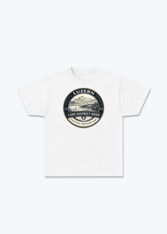 Luzern Lake District Tee - White Front (Designed)