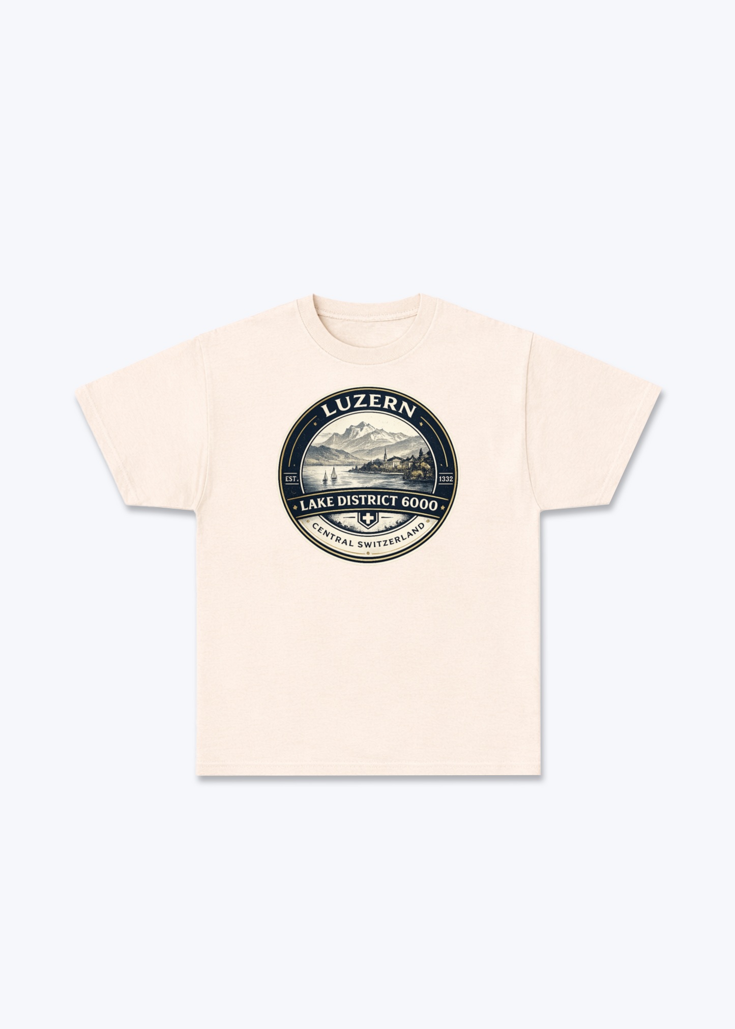 Luzern Lake District Tee - Beige Front (Designed)