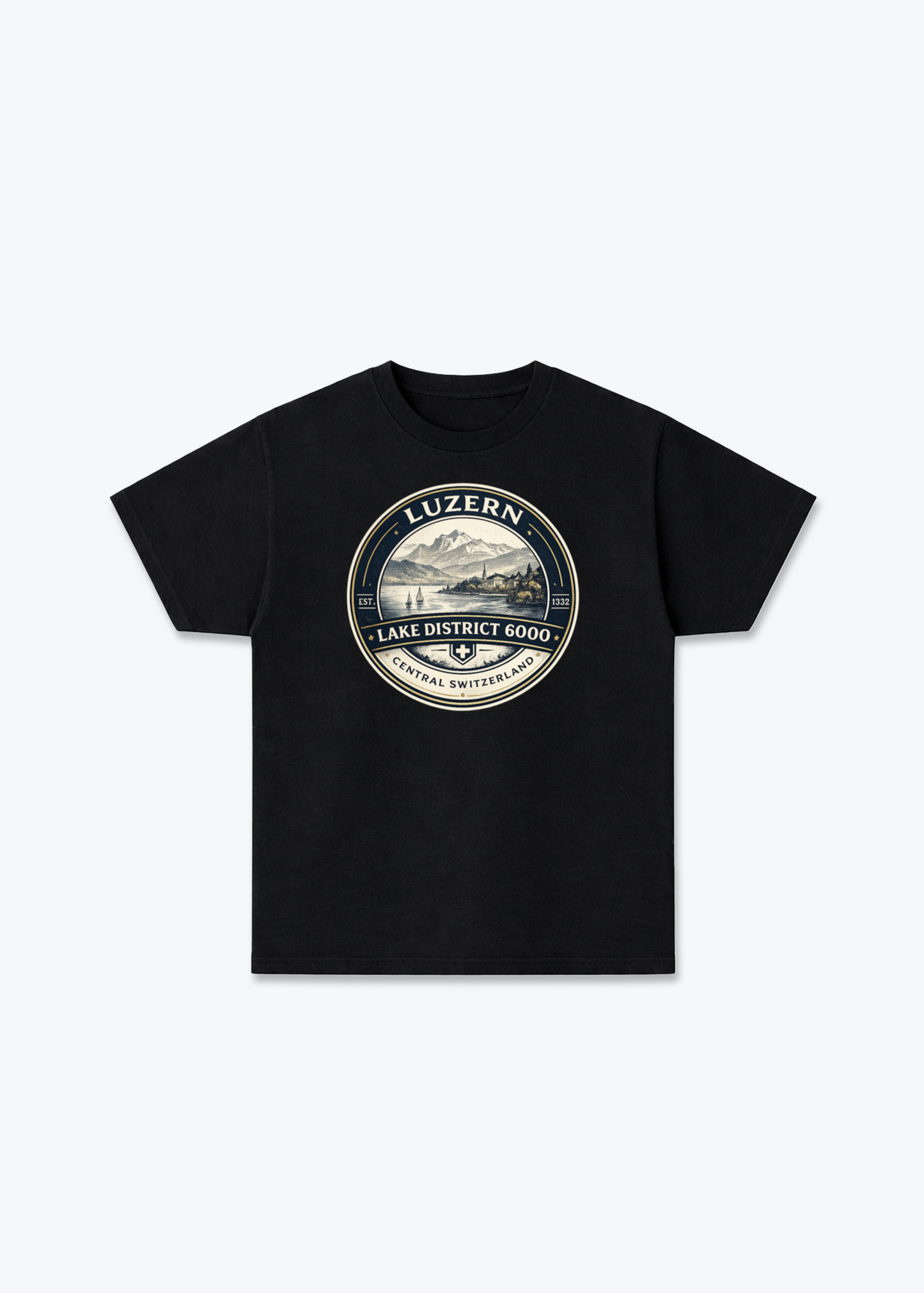 Luzern Lake District Tee - Black Front (Designed)