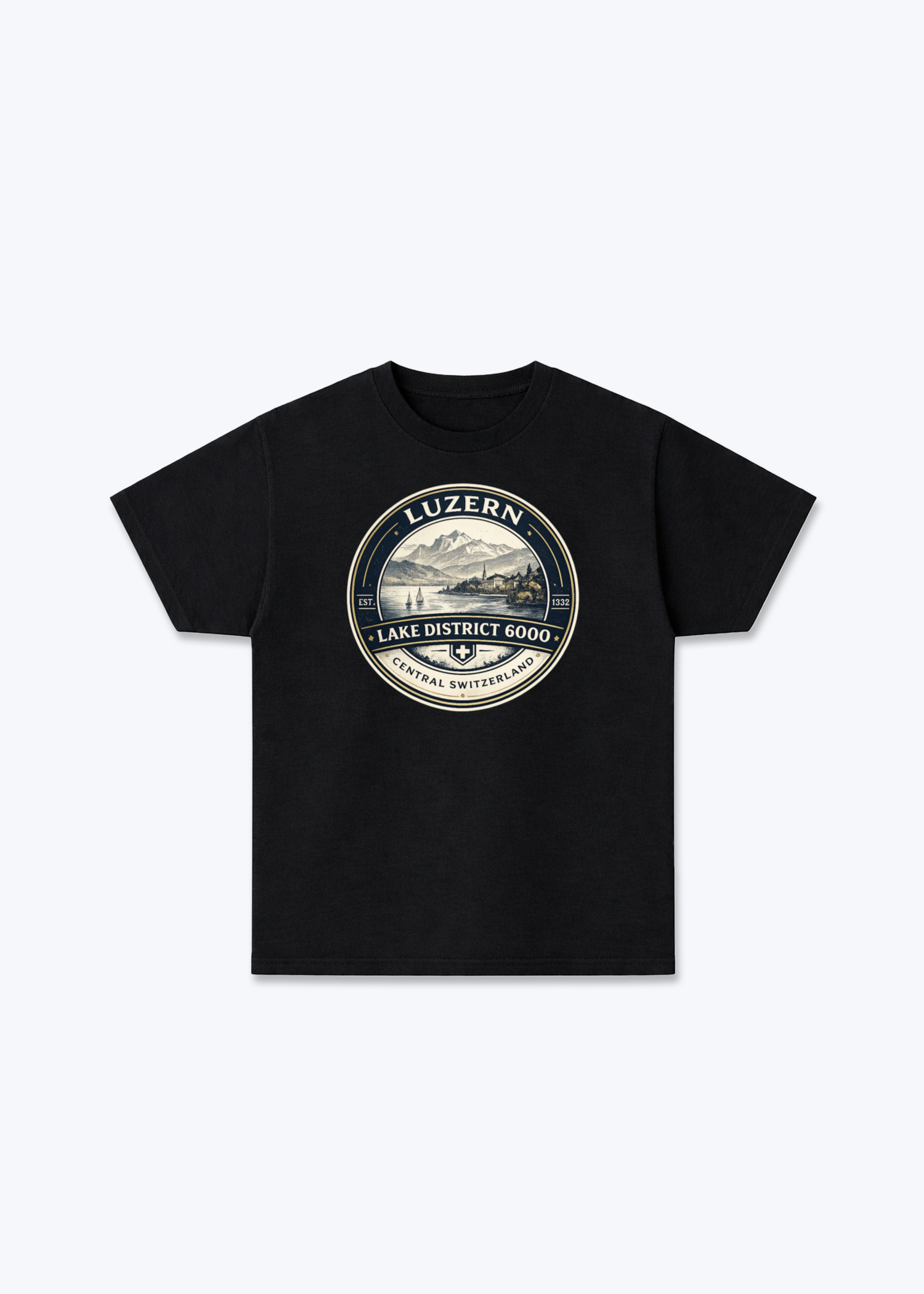 Luzern Lake District Tee - Black Front (Designed)