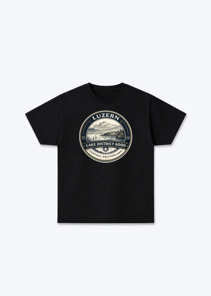 Luzern Lake District Tee - Black Front (Designed)