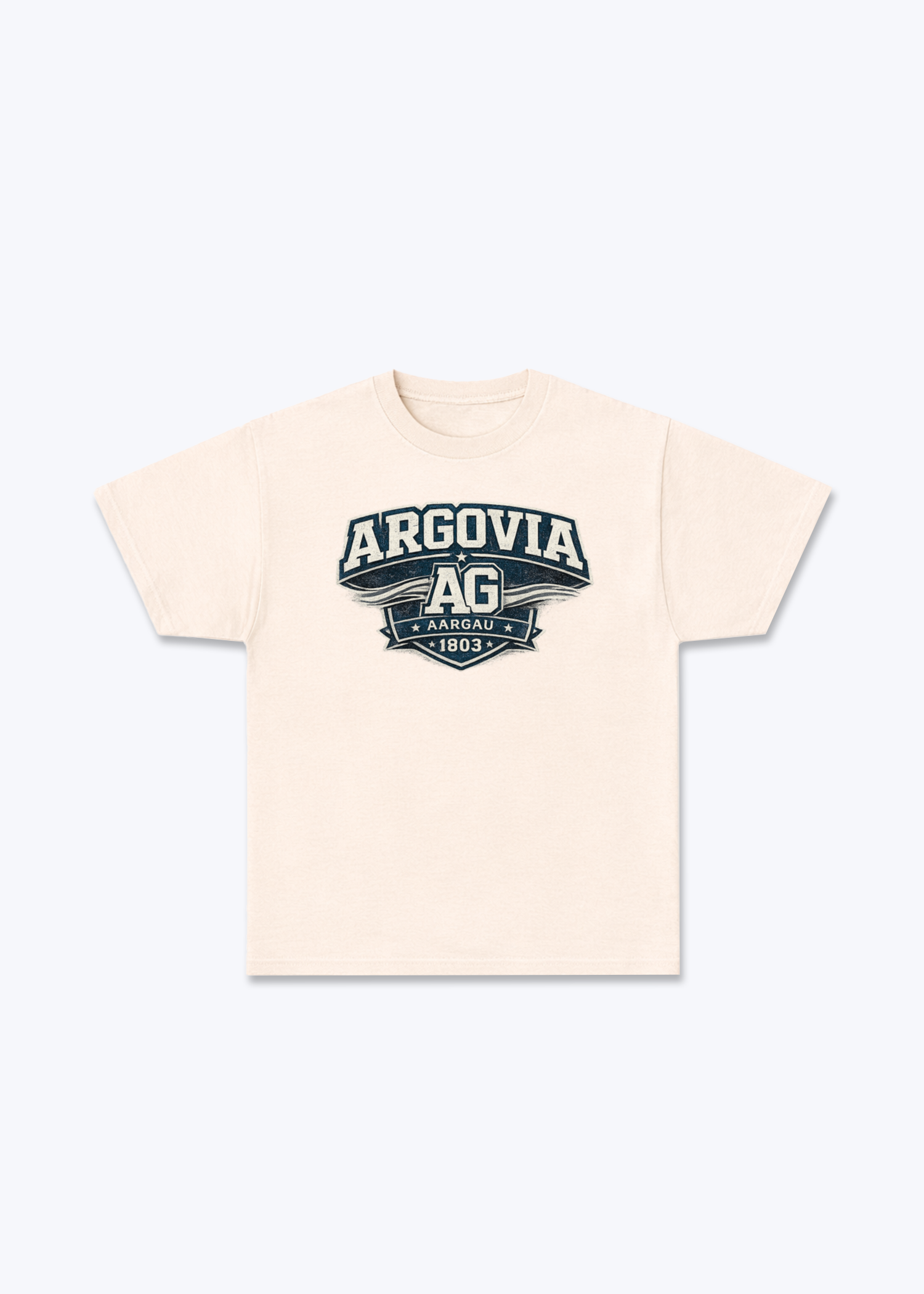 Aargau Argovia Tee - Beige Front (Designed)