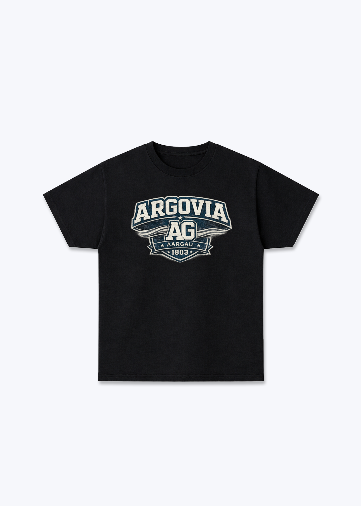 Aargau Argovia Tee - Black Front (Designed)