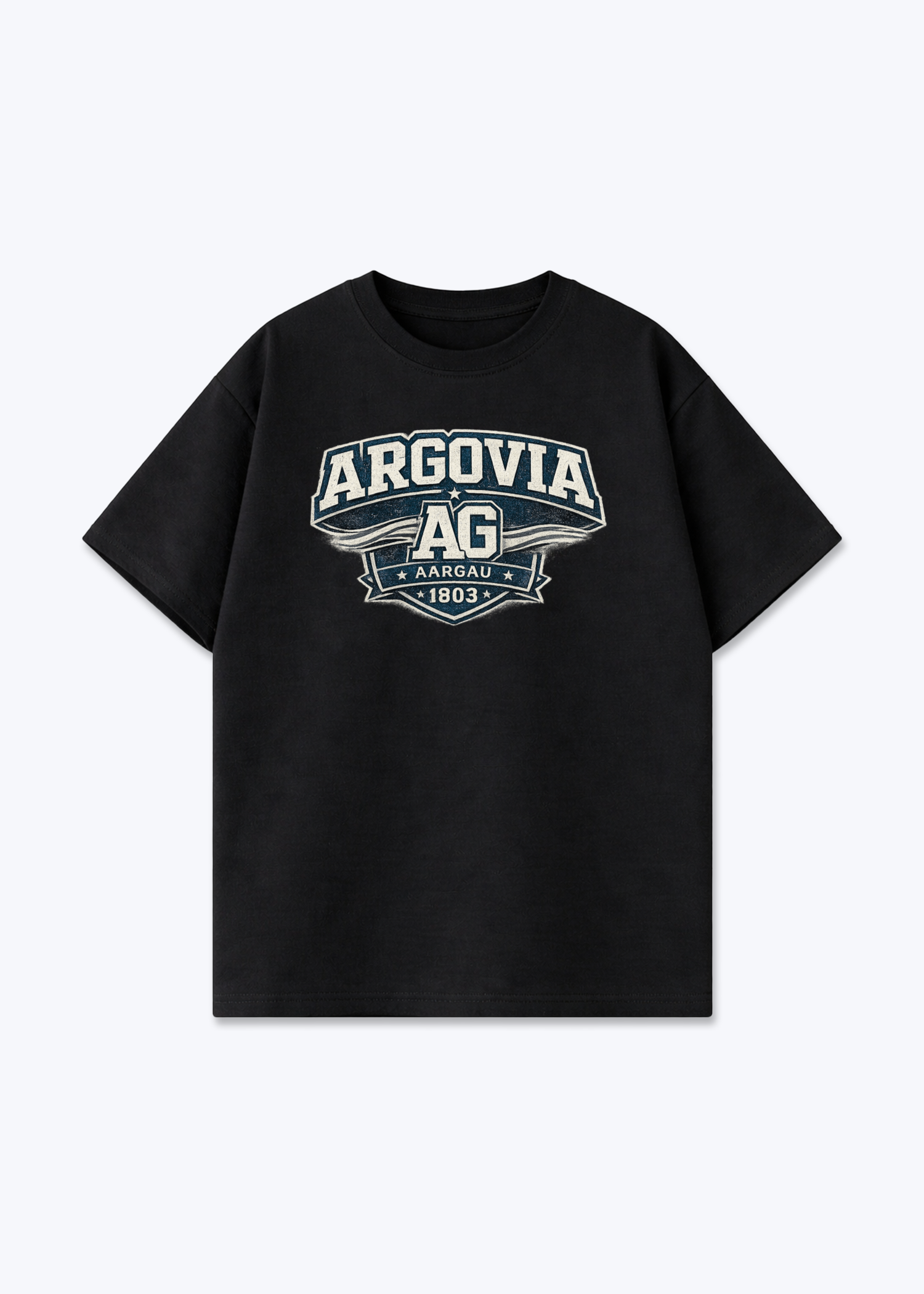 Aargau Argovia Tee - Black Front (Designed)