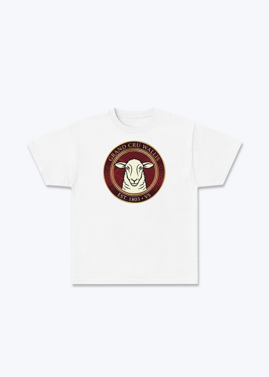 Wallis Grand Cru Heritage Tee - White Front (Designed)