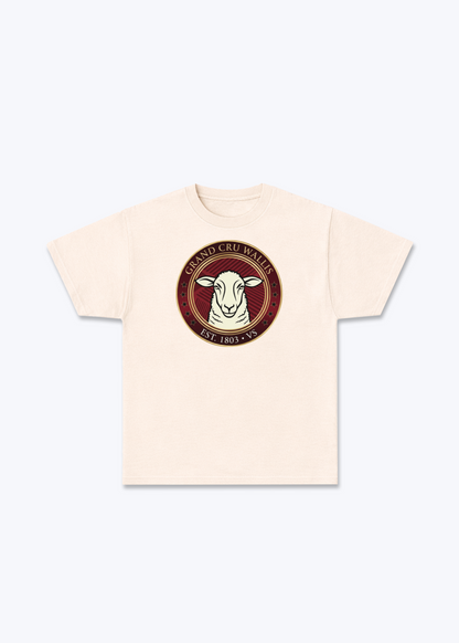 Wallis Grand Cru Heritage Tee - Beige Front (Designed)