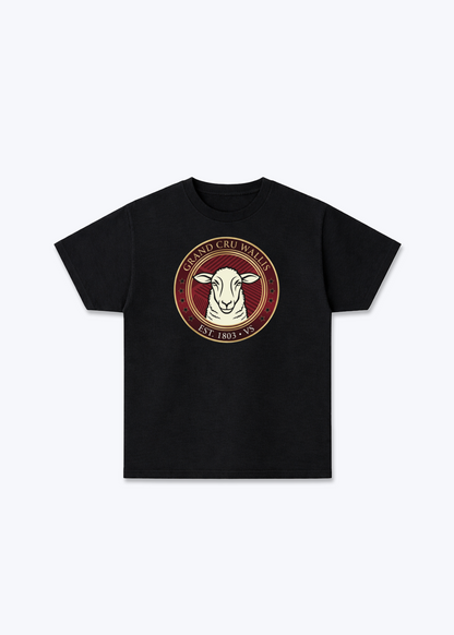 Wallis Grand Cru Heritage Tee - Black Front (Designed)
