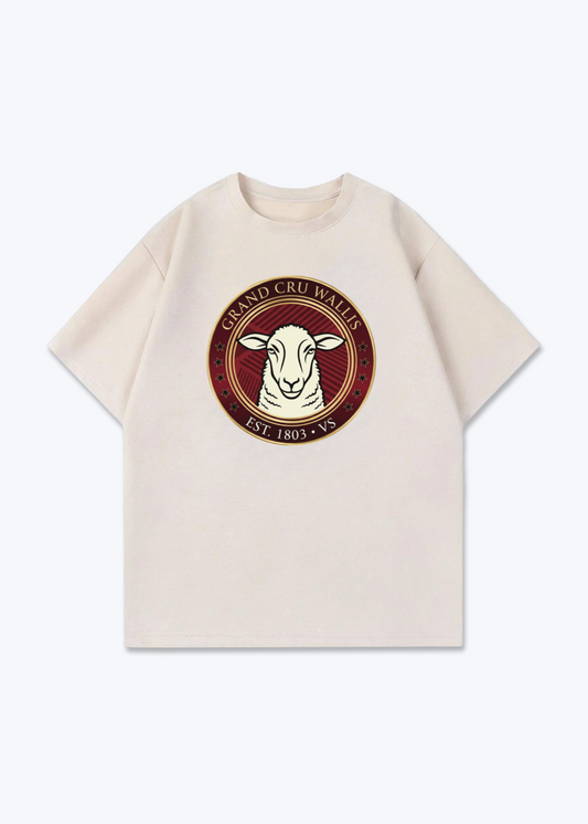 Wallis Grand Cru Heritage Tee - Beige Front (Designed)