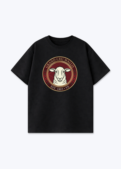 Wallis Grand Cru Heritage Tee - Black Front (Designed)
