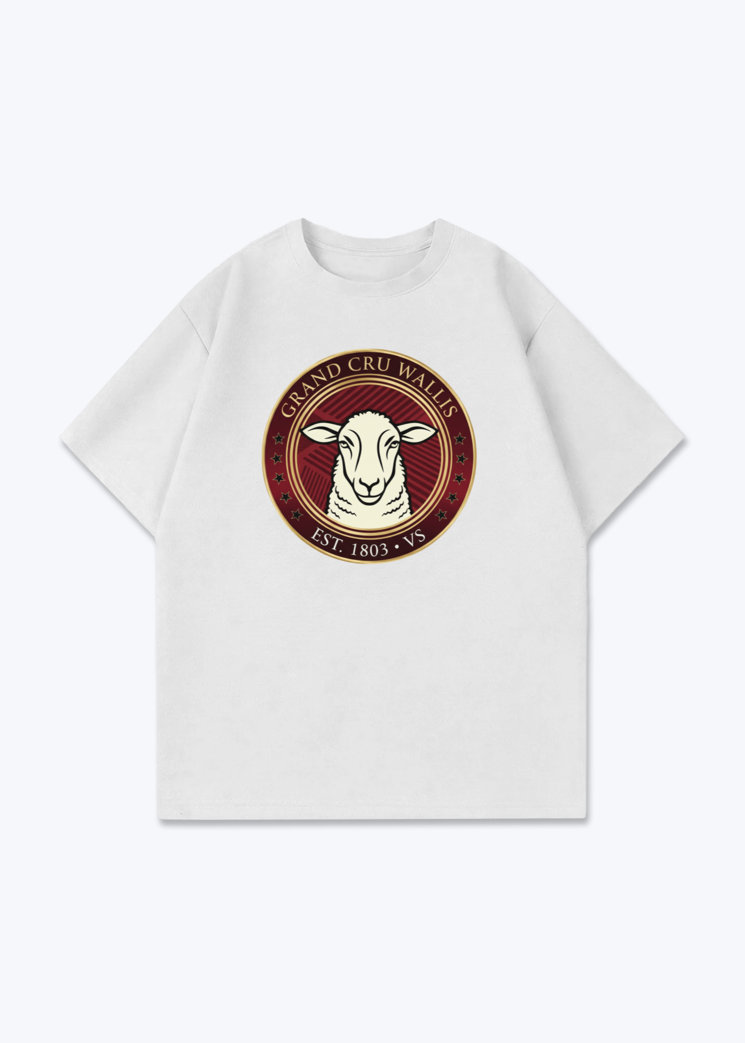 Wallis Grand Cru Heritage Tee - White Front (Designed)