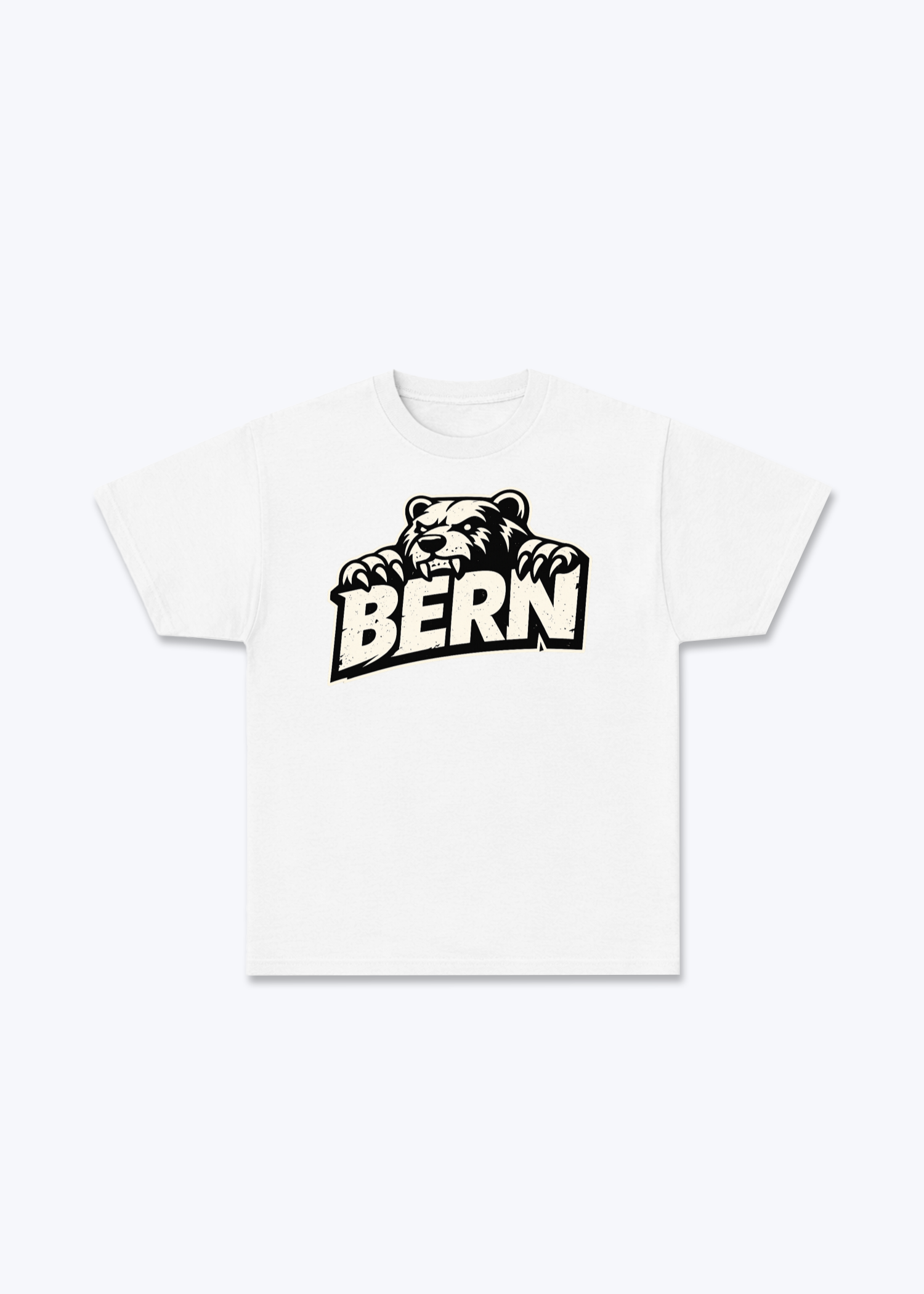 Bern Bear Statement Tee - White Front (Designed)