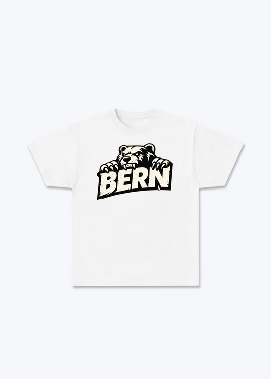 Bern Bear Statement Tee - White Front (Designed)