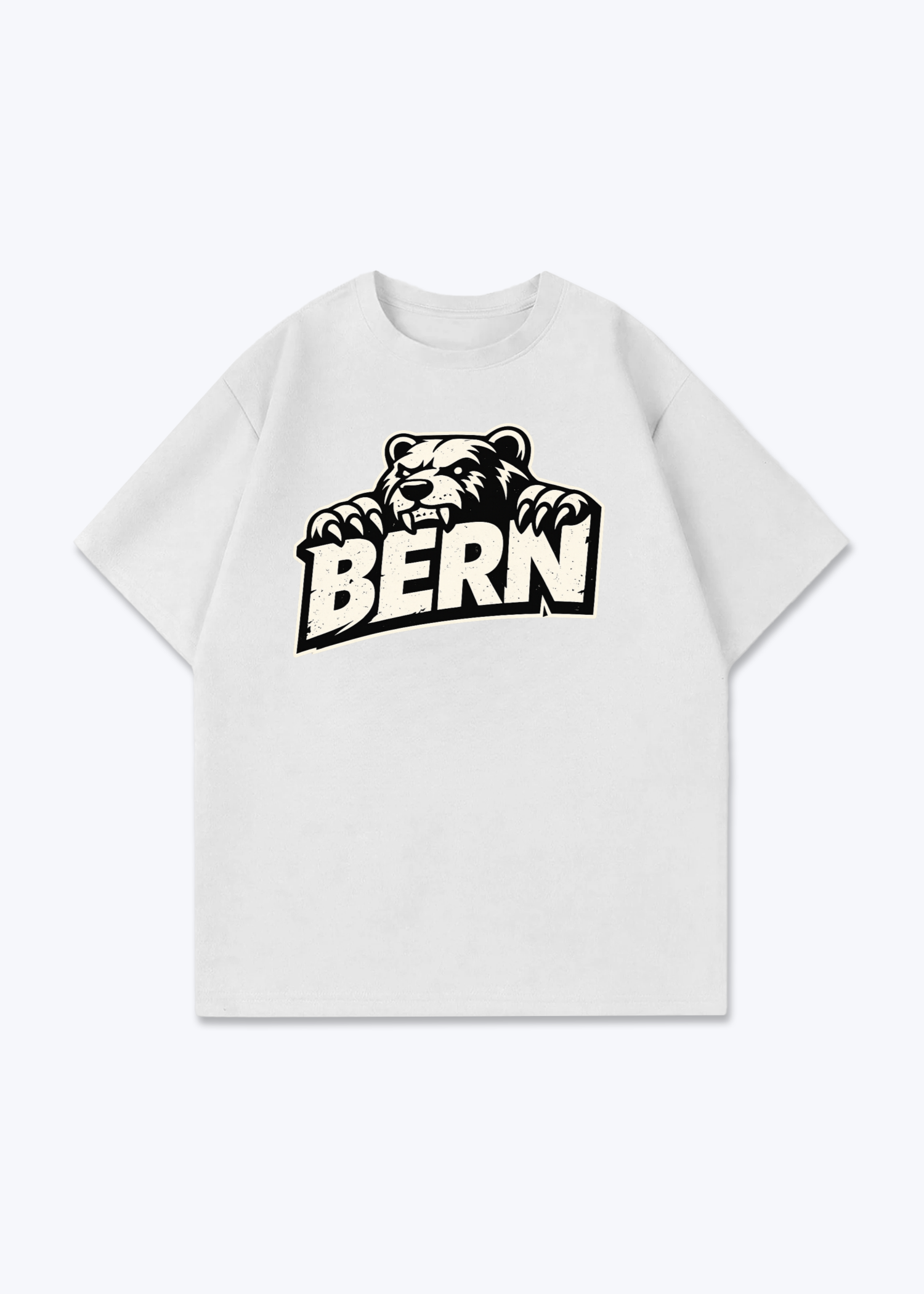 Bern Bear Statement Tee - White Front (Designed)