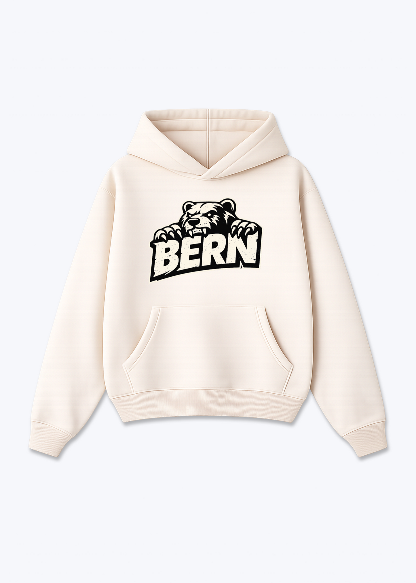 Bern Bear Statement Tee - Beige Front (Designed)