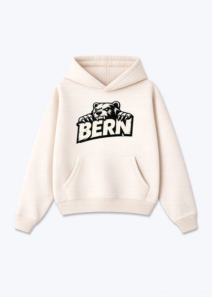 Bern Bear Statement Tee - Beige Front (Designed)