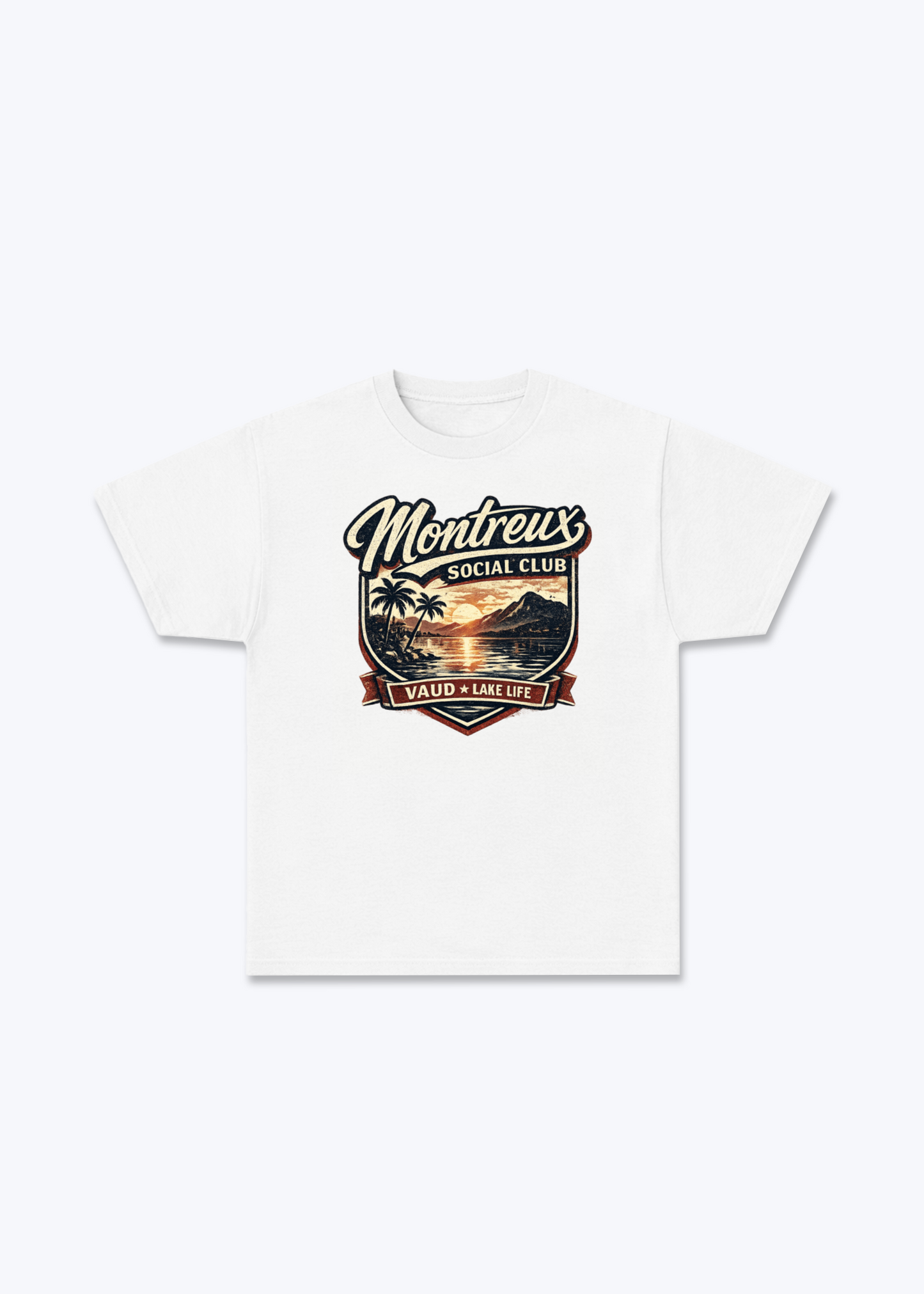 Vaud Montreux Social Club Tee - White Front (Designed)