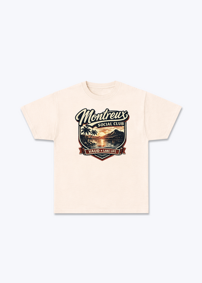 Vaud Montreux Social Club Tee - Beige Front (Designed)