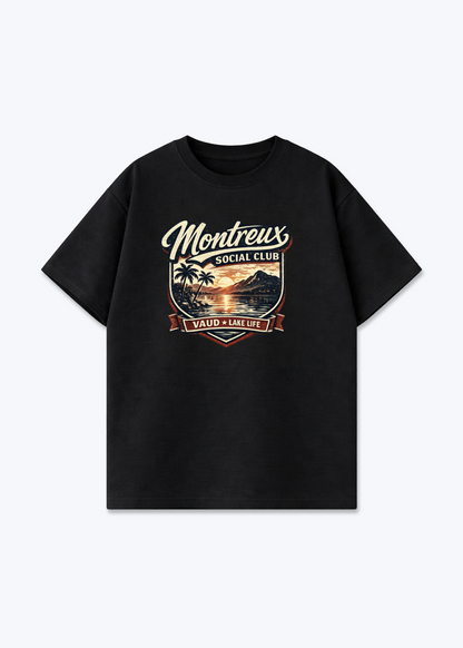 Vaud Montreux Social Club Tee - Black Front (Designed)