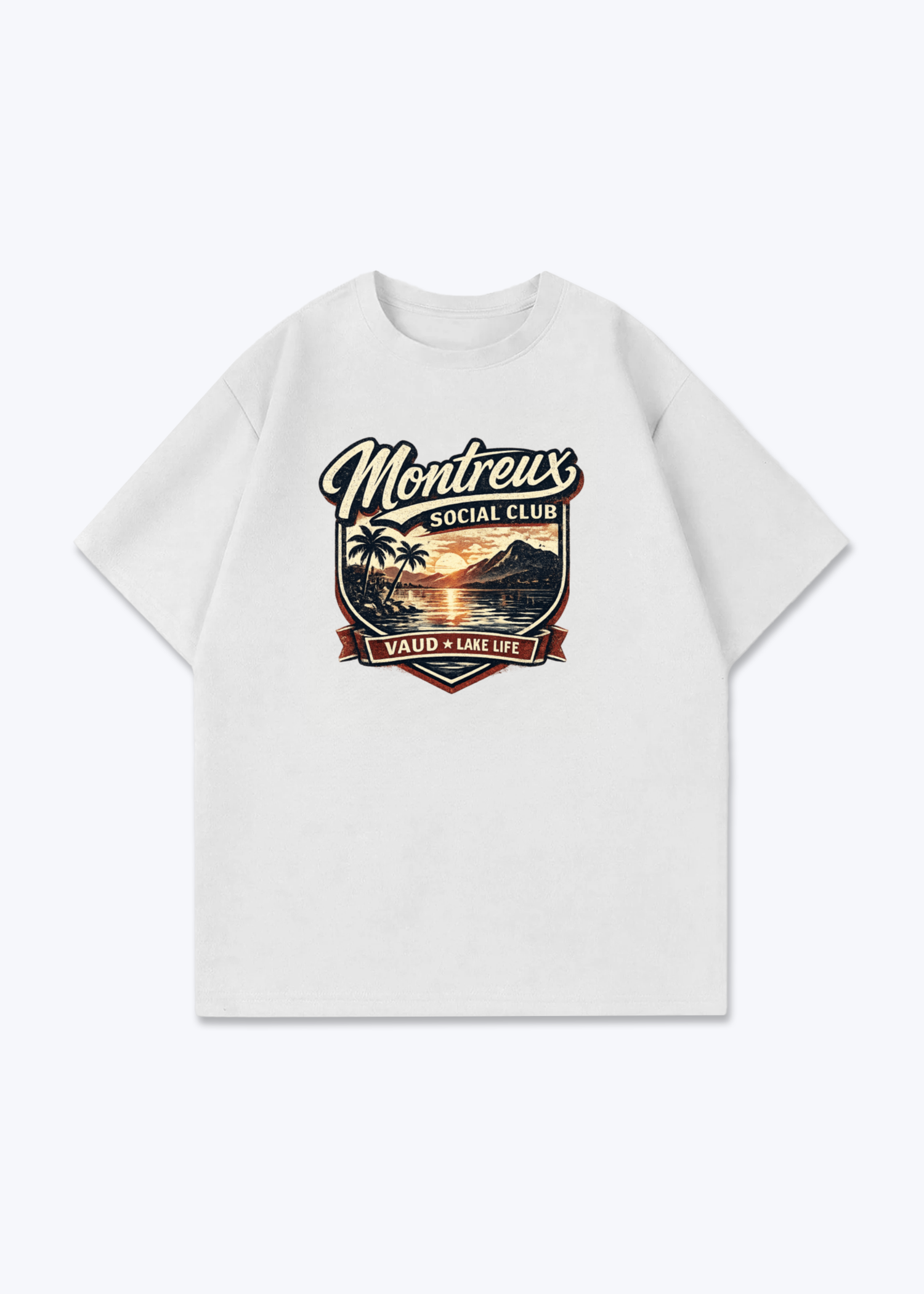 Vaud Montreux Social Club Tee - White Front (Designed)